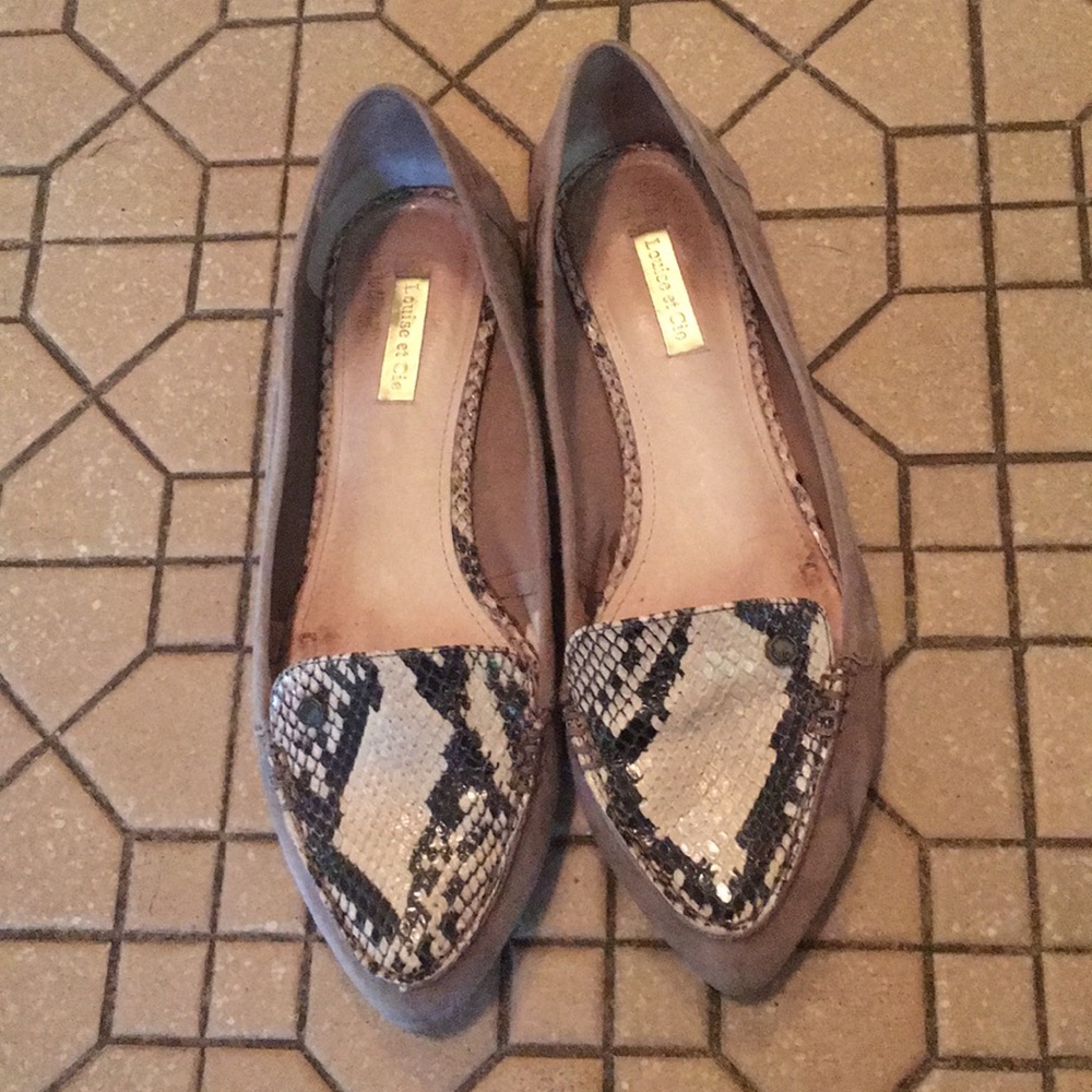Louise et Cie snakeskin and suede flats